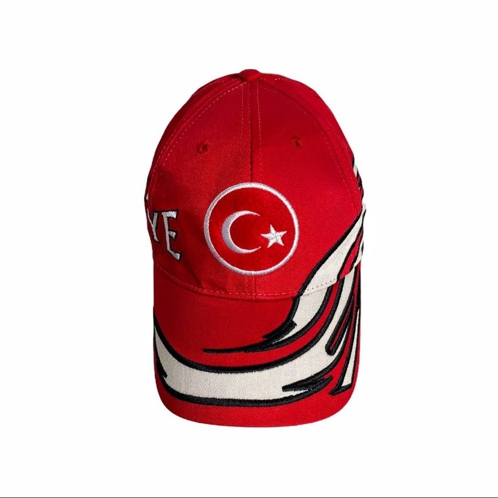 Kadim Red/Black/White Turkish Flag Baseball Cap - Picture 2 of 13